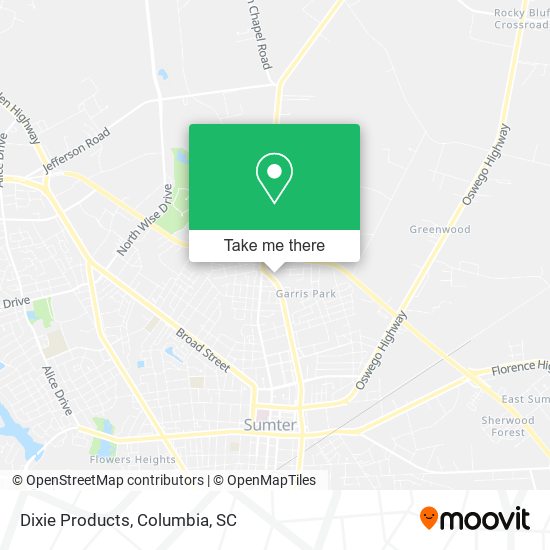 Dixie Products map