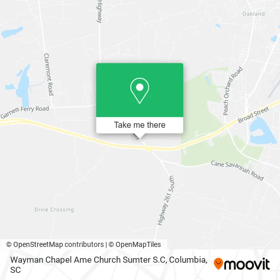 Wayman Chapel Ame Church Sumter S.C map