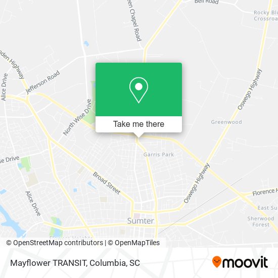 Mayflower TRANSIT map