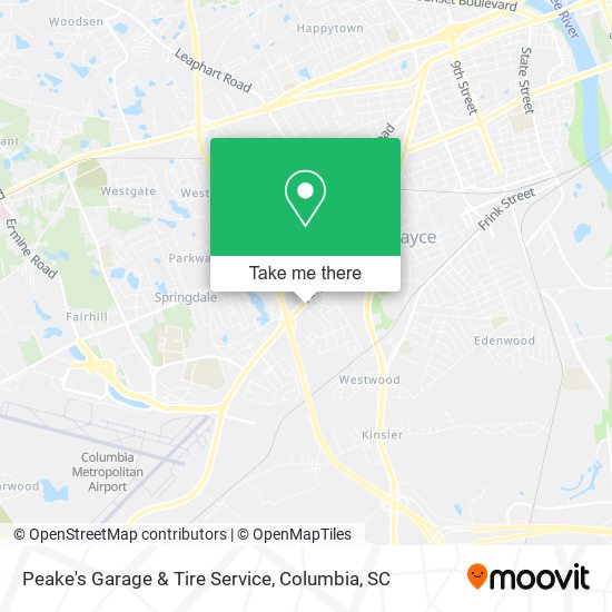 Peake's Garage & Tire Service map