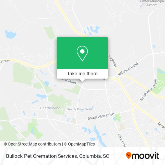Mapa de Bullock Pet Cremation Services