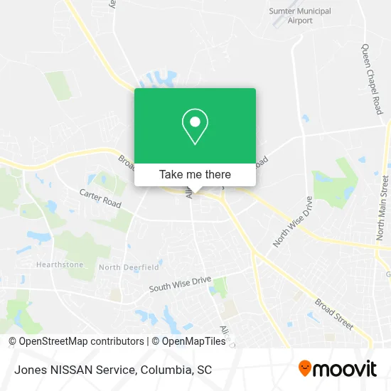 Jones NISSAN Service map