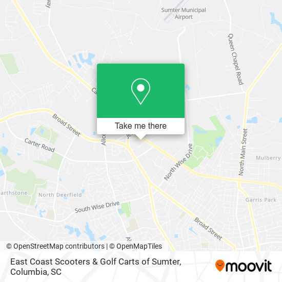 East Coast Scooters & Golf Carts of Sumter map