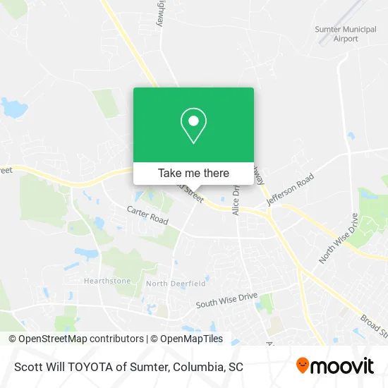 Scott Will TOYOTA of Sumter map