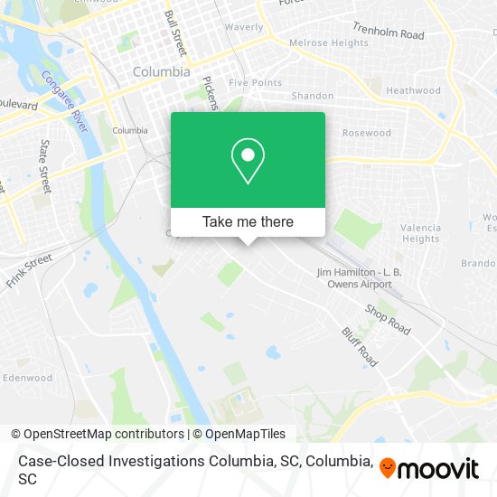 Case-Closed Investigations Columbia, SC map