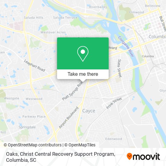 Oaks, Christ Central Recovery Support Program map