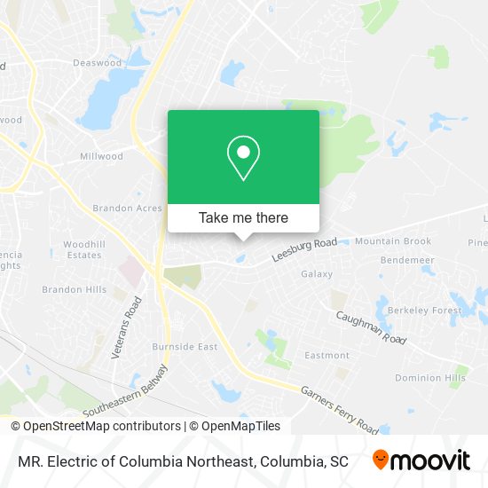 MR. Electric of Columbia Northeast map