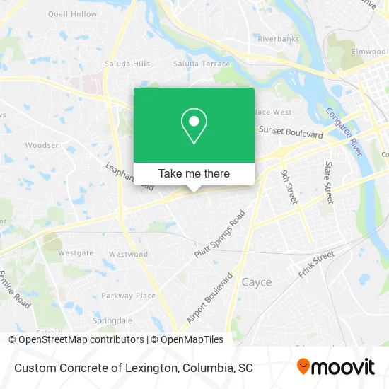 Custom Concrete of Lexington map