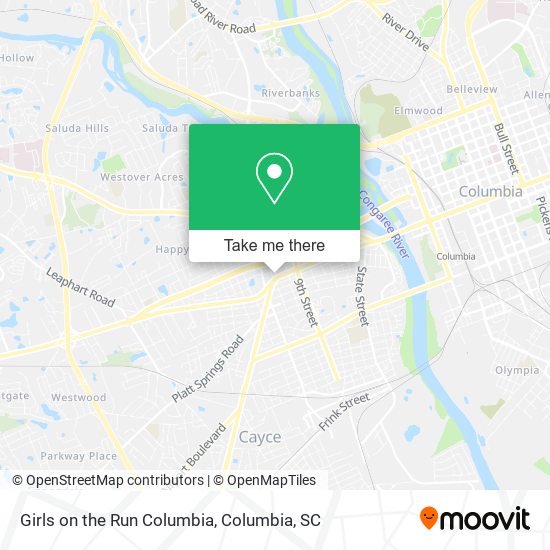 Girls on the Run Columbia map