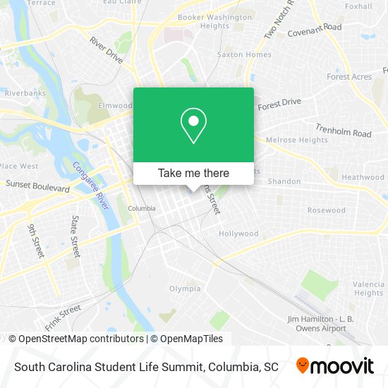 Mapa de South Carolina Student Life Summit