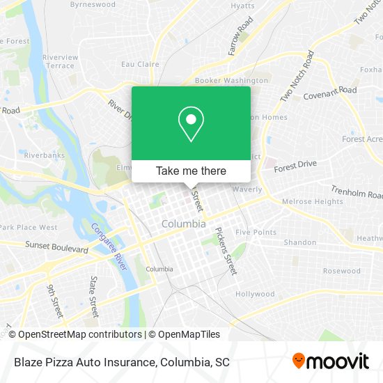 Mapa de Blaze Pizza Auto Insurance