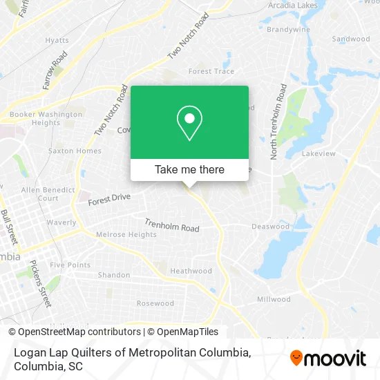 Logan Lap Quilters of Metropolitan Columbia map