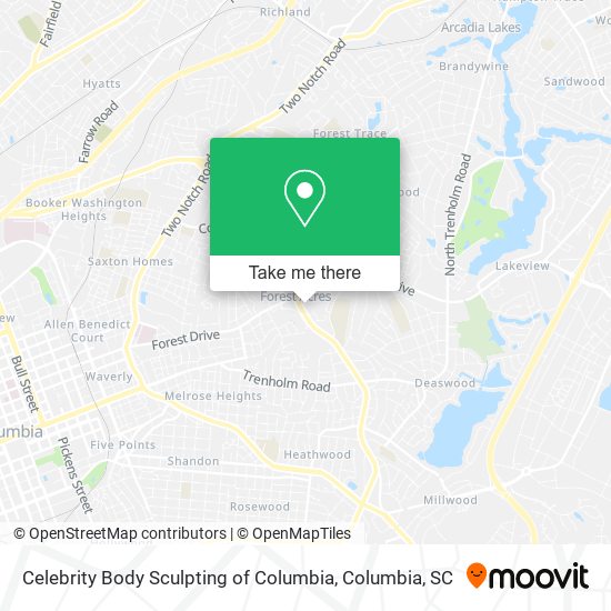 Celebrity Body Sculpting of Columbia map