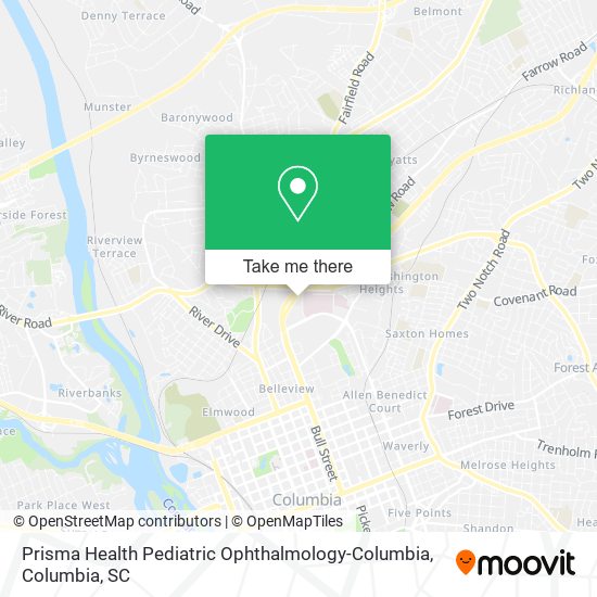 Prisma Health Pediatric Ophthalmology-Columbia map