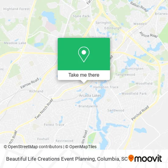 Beautiful Life Creations Event Planning map