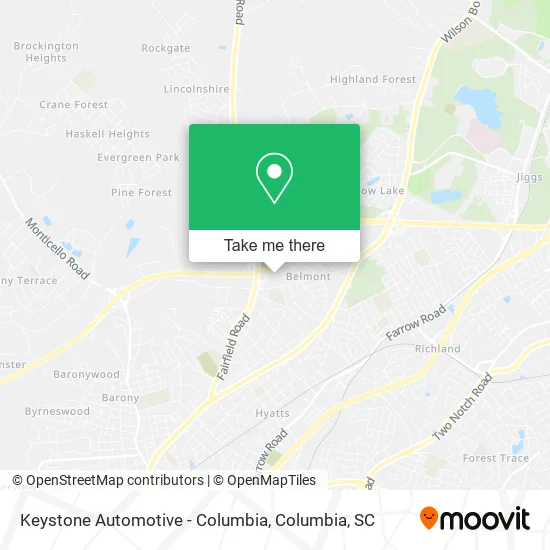Keystone Automotive - Columbia map