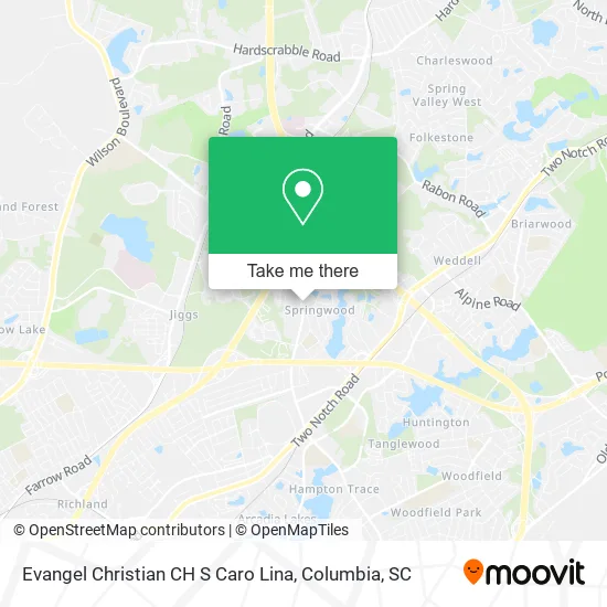 Evangel Christian CH S Caro Lina map