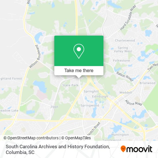 South Carolina Archives and History Foundation map