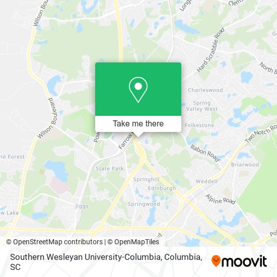 Mapa de Southern Wesleyan University-Columbia