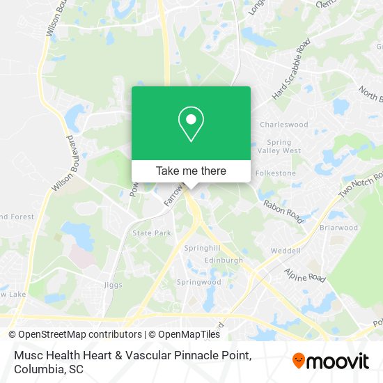 Mapa de Musc Health Heart & Vascular Pinnacle Point