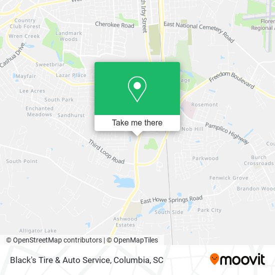 Mapa de Black's Tire & Auto Service