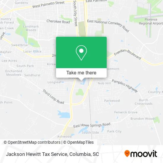 Jackson Hewitt Tax Service map
