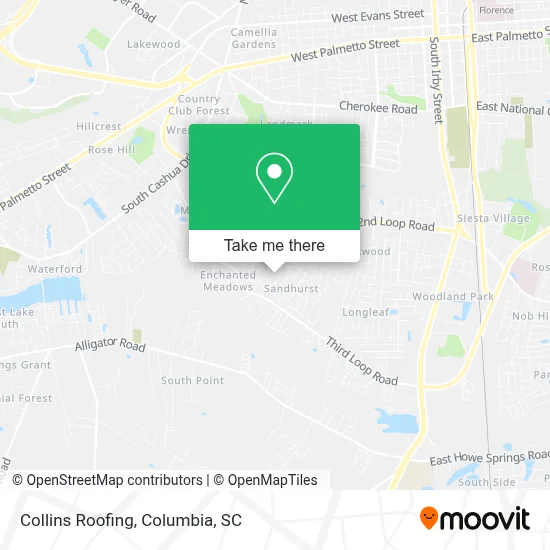 Collins Roofing map