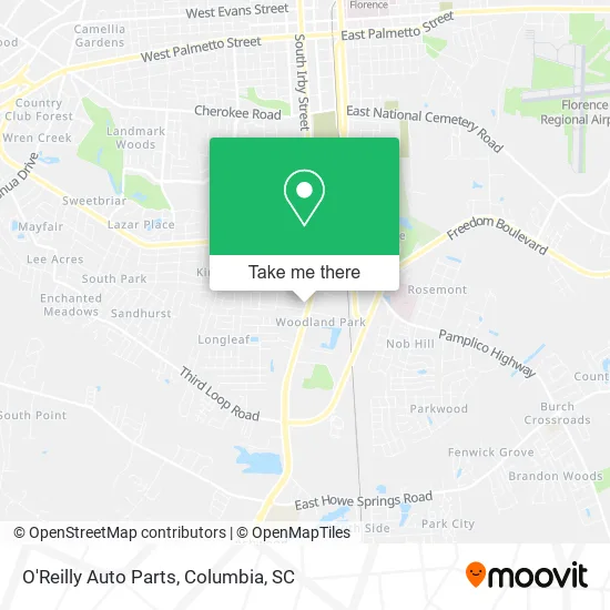 O'Reilly Auto Parts map