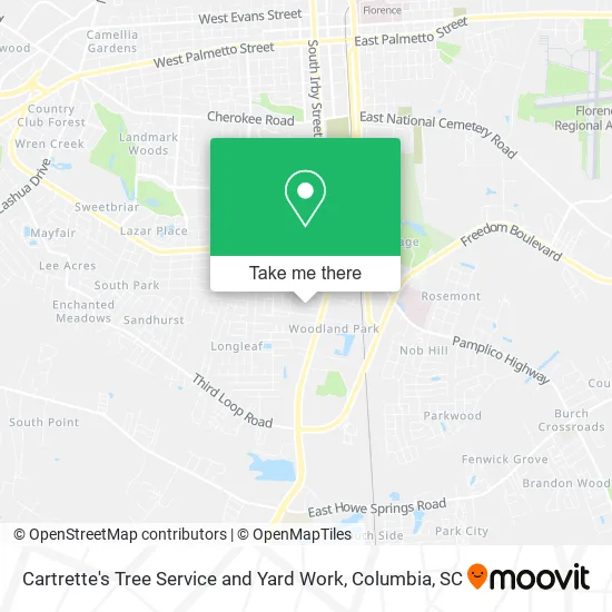 Cartrette's Tree Service and Yard Work map