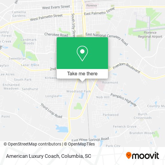 American Luxury Coach map
