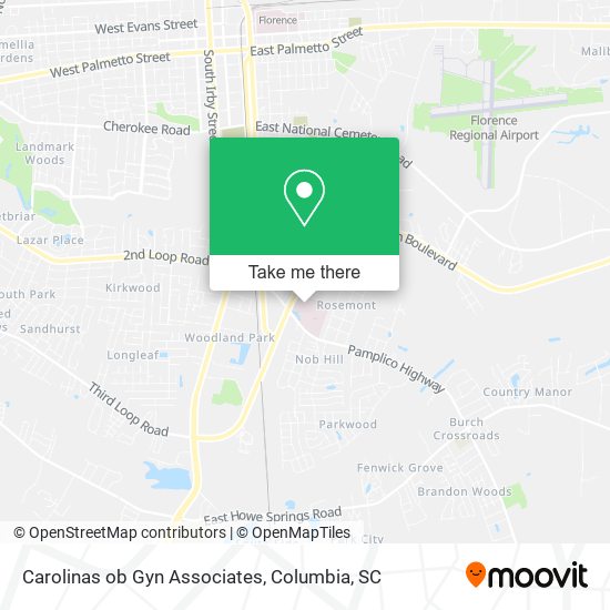 Mapa de Carolinas ob Gyn Associates