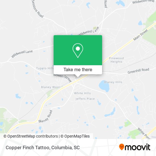 Copper Finch Tattoo map