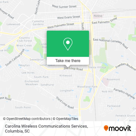Carolina Wireless Communications Services map