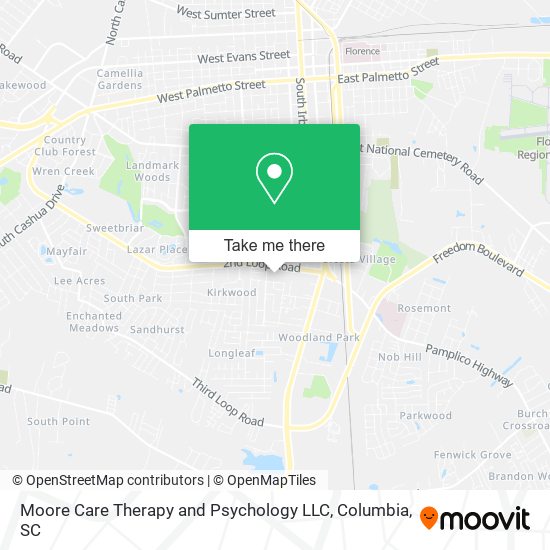 Mapa de Moore Care Therapy and Psychology LLC