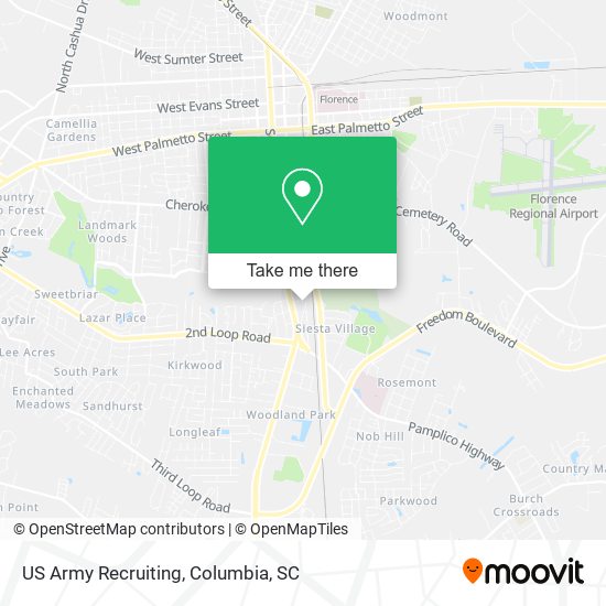 Mapa de US Army Recruiting