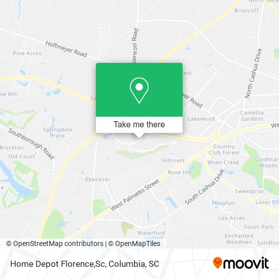 Mapa de Home Depot Florence,Sc