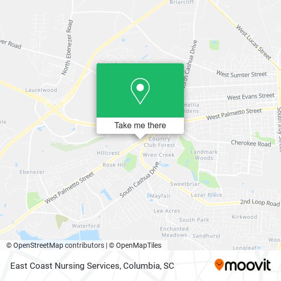 East Coast Nursing Services map