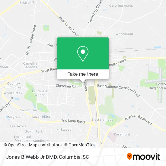 Jones B Webb Jr DMD map