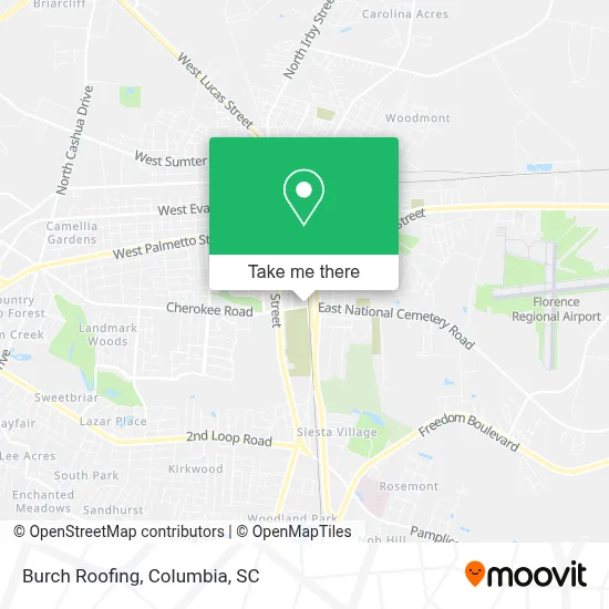 Burch Roofing map