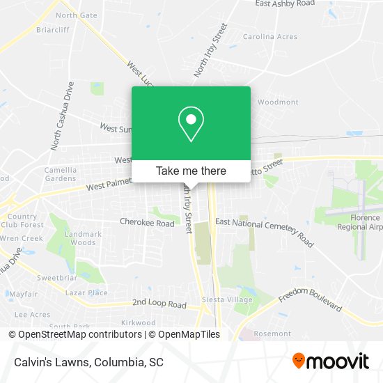 Calvin's Lawns map