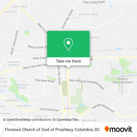 Florence Church of God of Prophecy map