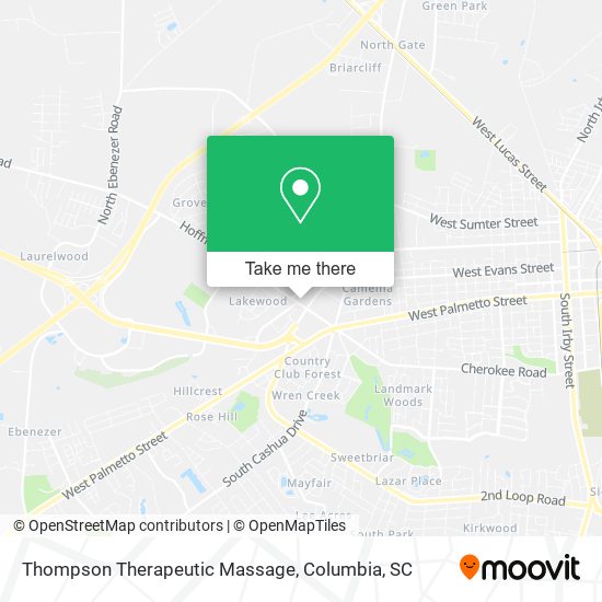 Thompson Therapeutic Massage map