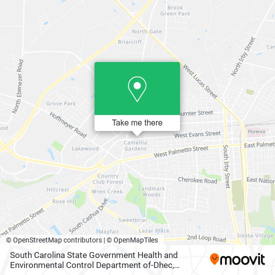 South Carolina State Government Health and Environmental Control Department of-Dhec map