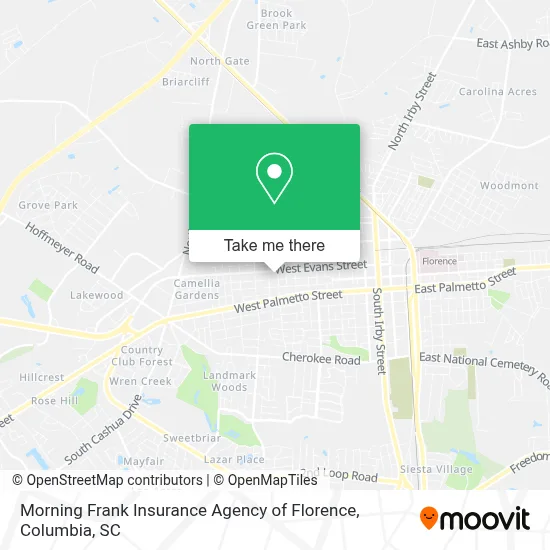 Morning Frank Insurance Agency of Florence map