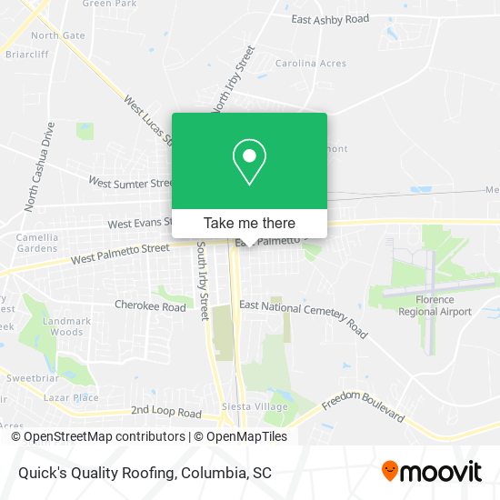 Quick's Quality Roofing map
