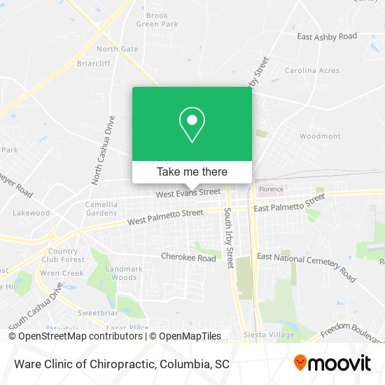Ware Clinic of Chiropractic map