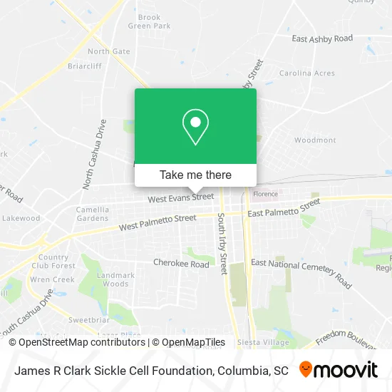 James R Clark Sickle Cell Foundation map