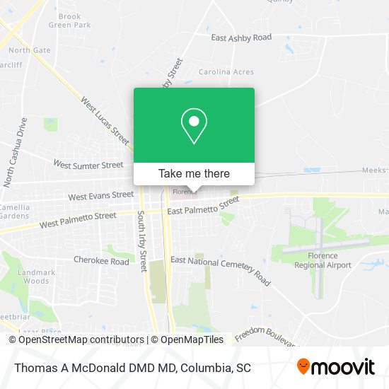 Thomas A McDonald DMD MD map