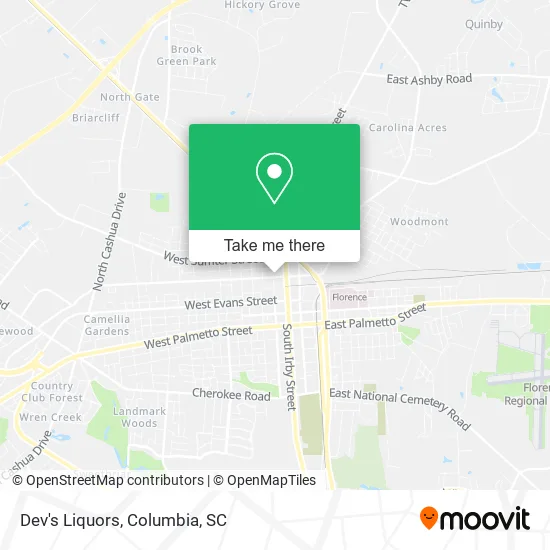Dev's Liquors map