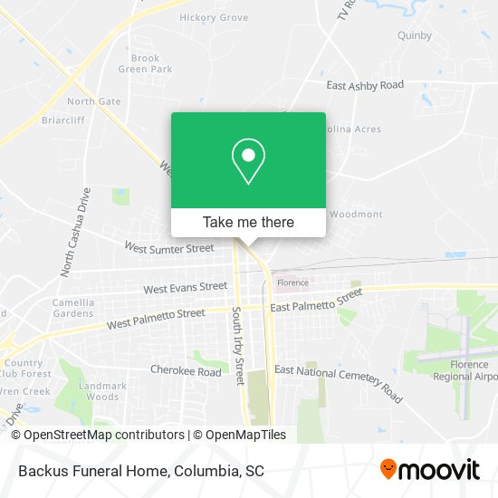 Backus Funeral Home map